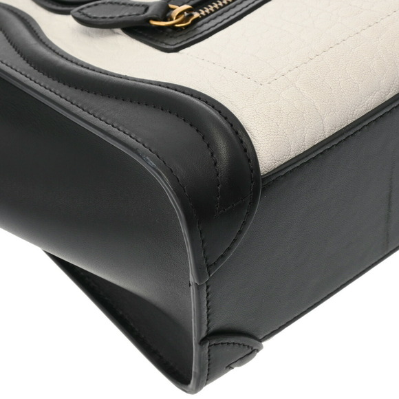 Celine Luggage Shopper White Black Calfskin Handbag - Picture 5 of 9